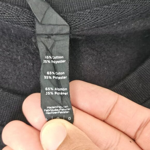 District V.I.T. ™ Fleece Men Crew Shirt Long Sleeve Black Sweat Shirt Size L - Picture 6 of 9